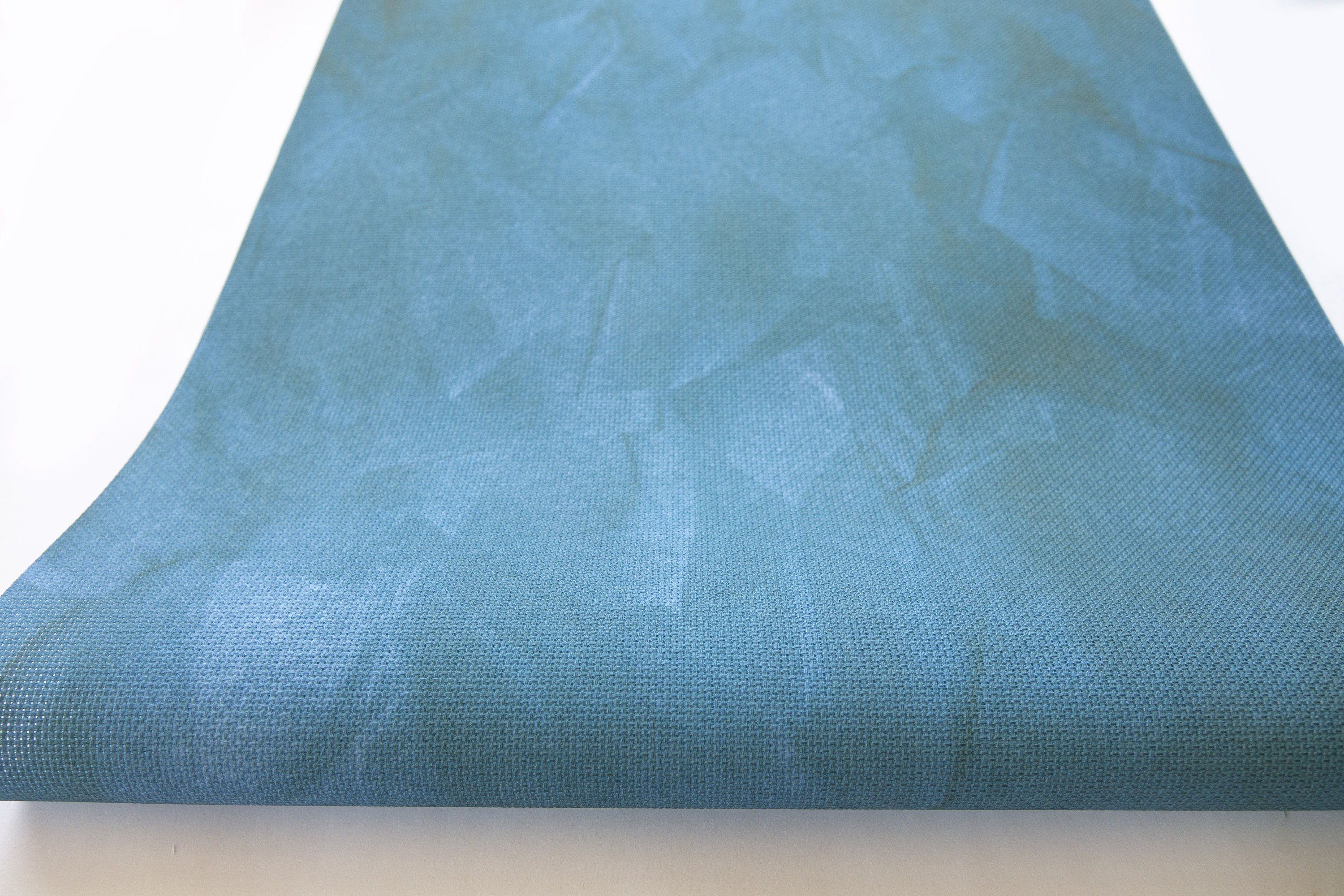 Tissu Aida 14 Fils En Coton Pour Point De Croix - Couleur Bleu Jean - Dimensions 30,5 X 150 Cm
