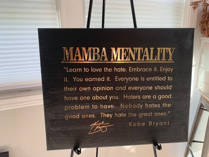 Kobe Bryant, MAMBA, Wall Decor, Gold Foil, African American Art, Black