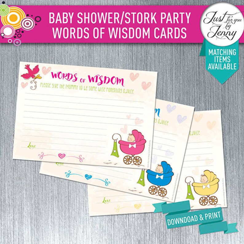 WORDS OF WISDOM New Mommy Advice Card Printable Digital - Etsy