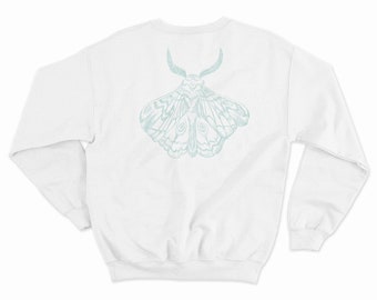 Sudadera con cuello redondo de polilla de espuma de mar con estampado de diseño personalizado