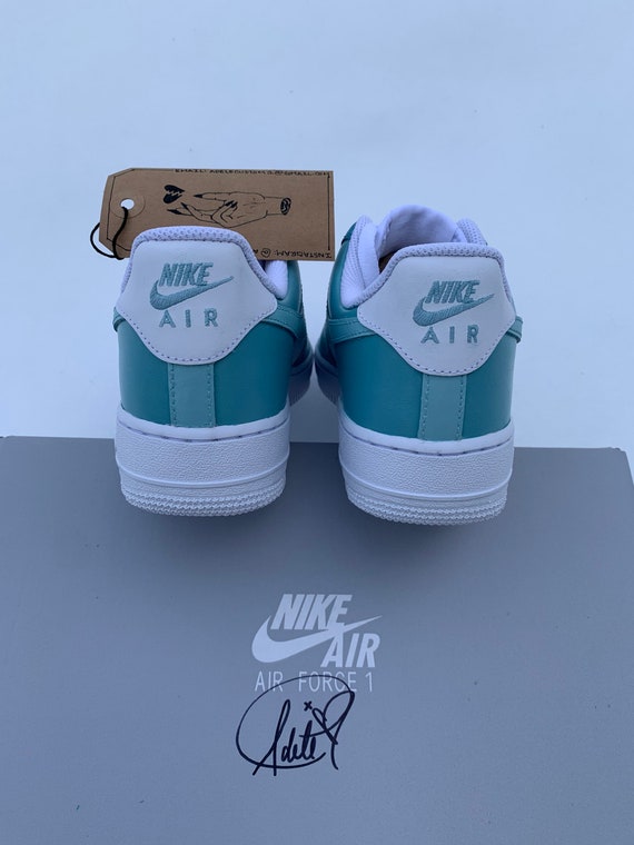 Icy Blue Custom Hand Painted Nike Air Force 1 Shoes Sneakers Women Men Unisex Blue