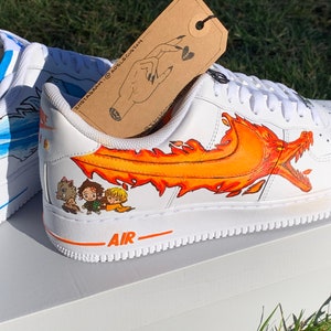 Scarpe Air Force 1 personalizzate Sneakers Donna Uomo Unisex Blu Arancione Anime Personaggio dei cartoni animati