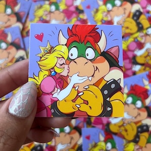 Peach and Bowser-sticker Valentijnsdag