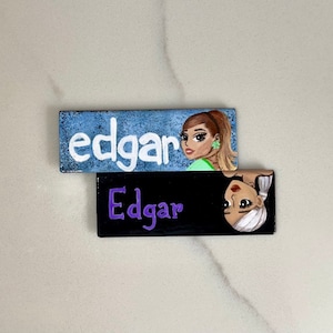 Cartoon Celebrity Custom Personalized Hand Painted Clip Magnetic Name Tag Plate Starbucks Nurse Doctor Office Restaurant