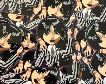 Pegatina de chica espeluznante de Halloween