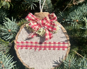 Adorno navideño colgante rústico hecho a mano para regalar en vacaciones