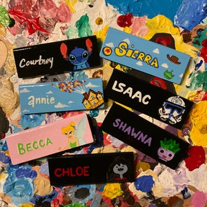 Custom Name Tag Personalized Hand Painted Name Tag Plate Starbucks Nurse Doctor Name Tag Employee Name Tag