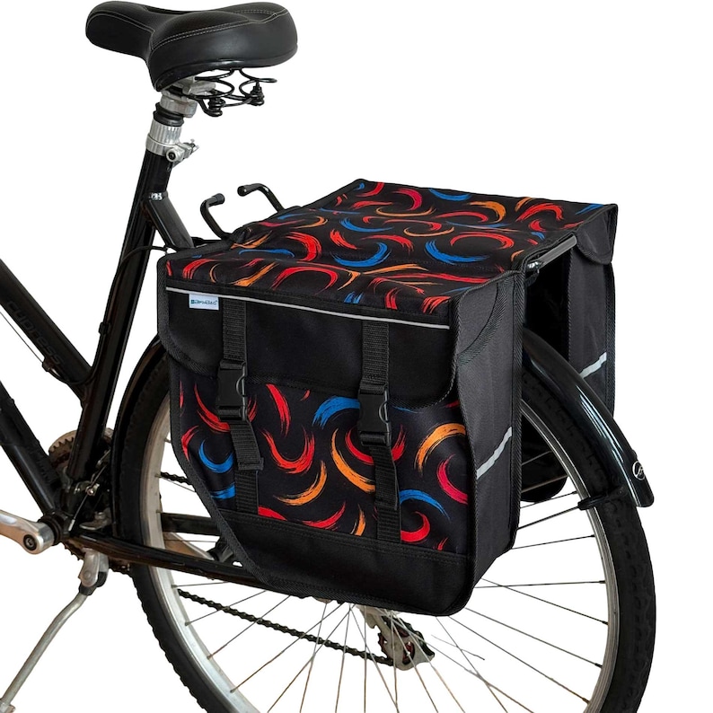 BikyBag Model M - Sacoche de vélo double sacoche pour vélo Brushstroke