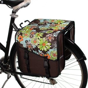 BikyBag Classic CS Bicycle Double Panniers Green Meadow