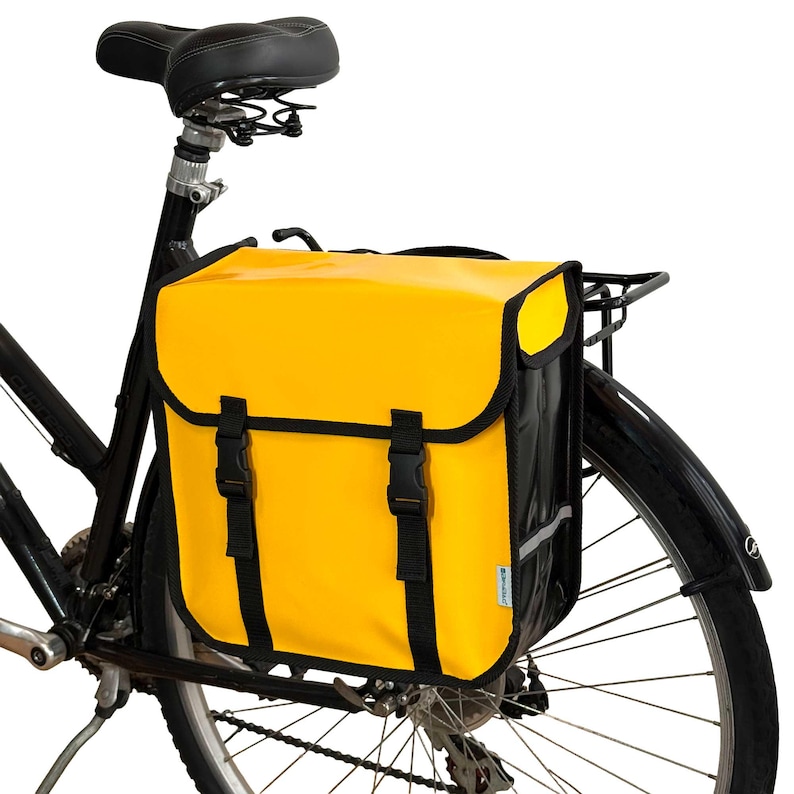 BikyBag Classic One Pannier – 13L Waterproof Quick Release Bike Carrier Bag Yellow