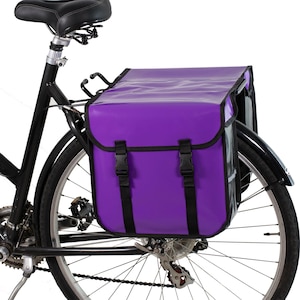 BikyBag Classic CW – 26L Waterproof Double Pannier for Bike Rear Rack | Durable Cycling Luggage for Commuting & Touring Purple