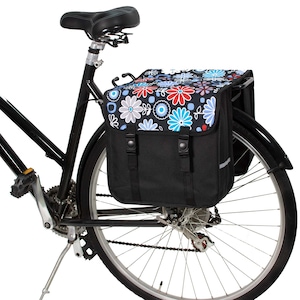 BikyBag Classic - Madeliefjes - dubbele fietstas, fiets, zadel, fiets, dames, heren