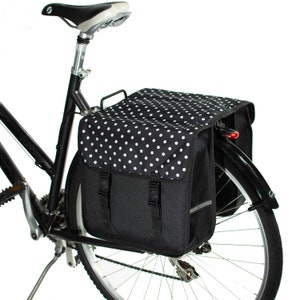 BikyBag Classic Bicycle Double Pannier Bag, Cycle, Bike (Polka Dots)