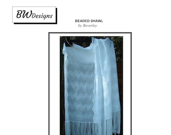 Beaded shawl machine knitting pattern