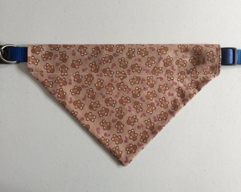 Gingerbread Man Cookie Candy Cane Christmas Over the Collar Dog Bandana