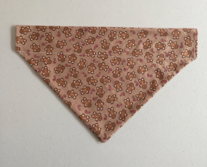 Gingerbread Man Cookie Candy Cane Christmas Over the Collar Dog Bandana