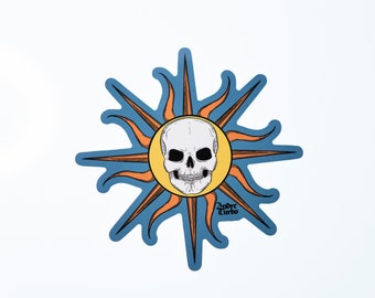 Skull Sun Vinyl Sticker Decal