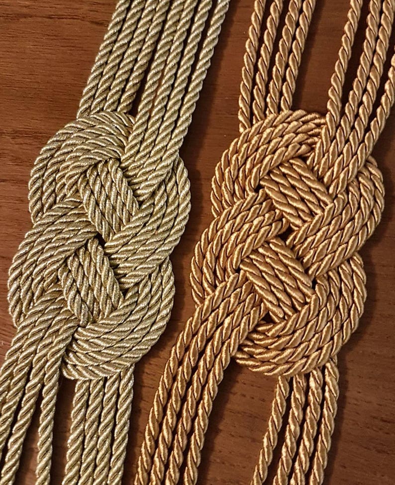 Golden Silk Cord Sailor Knot Belt Etsy
