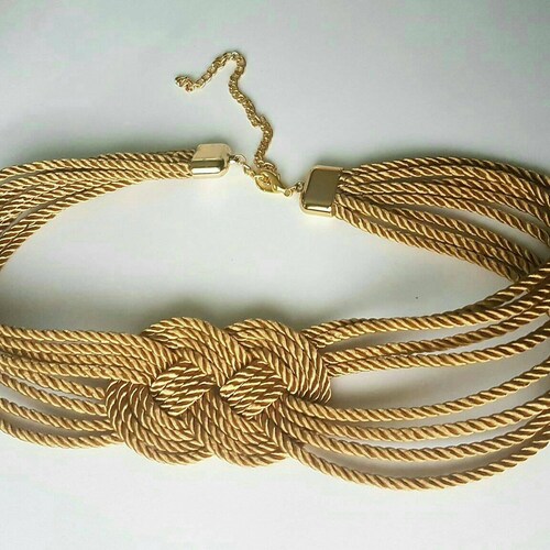 Golden Silk Cord Sailor Knot Belt Etsy