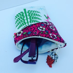 Christmas design glasses case, fabric soft glasses case, eyeglass holder, phone case
