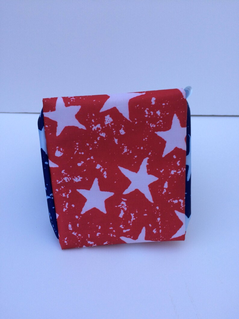 Bolsa de almuerzo rojo blanco y estrellas azules, bolsa de almuerzo aislada, pequeña bolsa de almuerzo para niños imagen 7