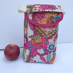 Insulated handled lunch bag, small lunch bag, childs lunch bag