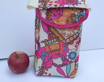 Insulated handled lunch bag, small lunch bag, childs lunch bag