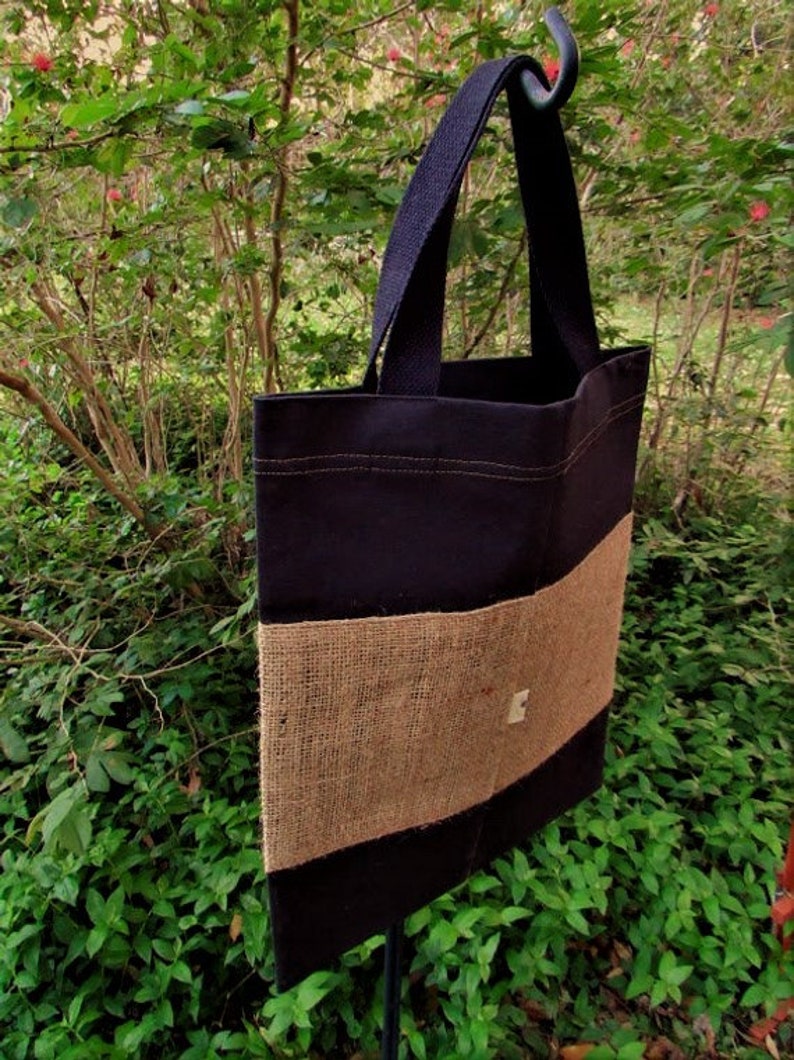 ORGANIC Black Zero Waste Tote Bag, Eco Market Bag, Biodegradable