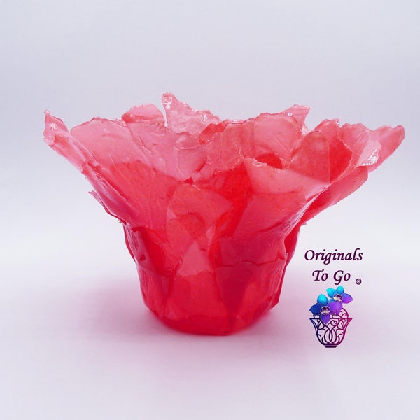 3D Rose Pink colored, Flower shaped planter, Pink plant pot, Plant pot cover, Planter basket, Orchid Pot, 3D planter, Orchid Pot, Unique Pot