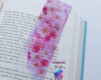 Cherry Blossom bookmark, Clear Bookmark, Semi transparent bookmark, Pretty bookmarks, Bookmarks for women, Book lover gift, Flower bookmark
