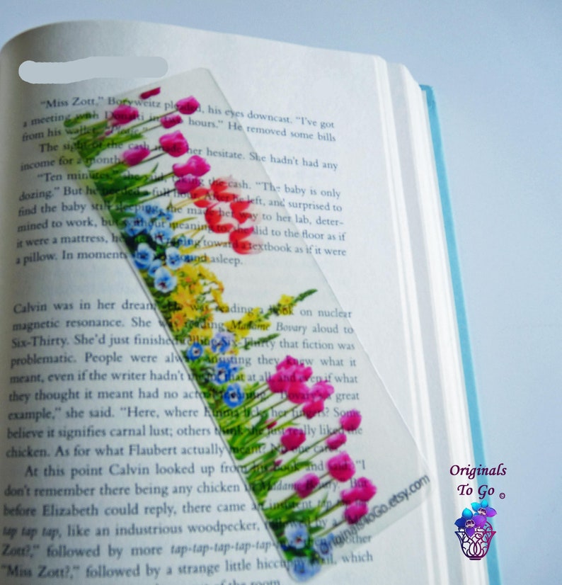 Spring Flowers Bookmark: Clear Laminated Floral Bookmark - Etsy