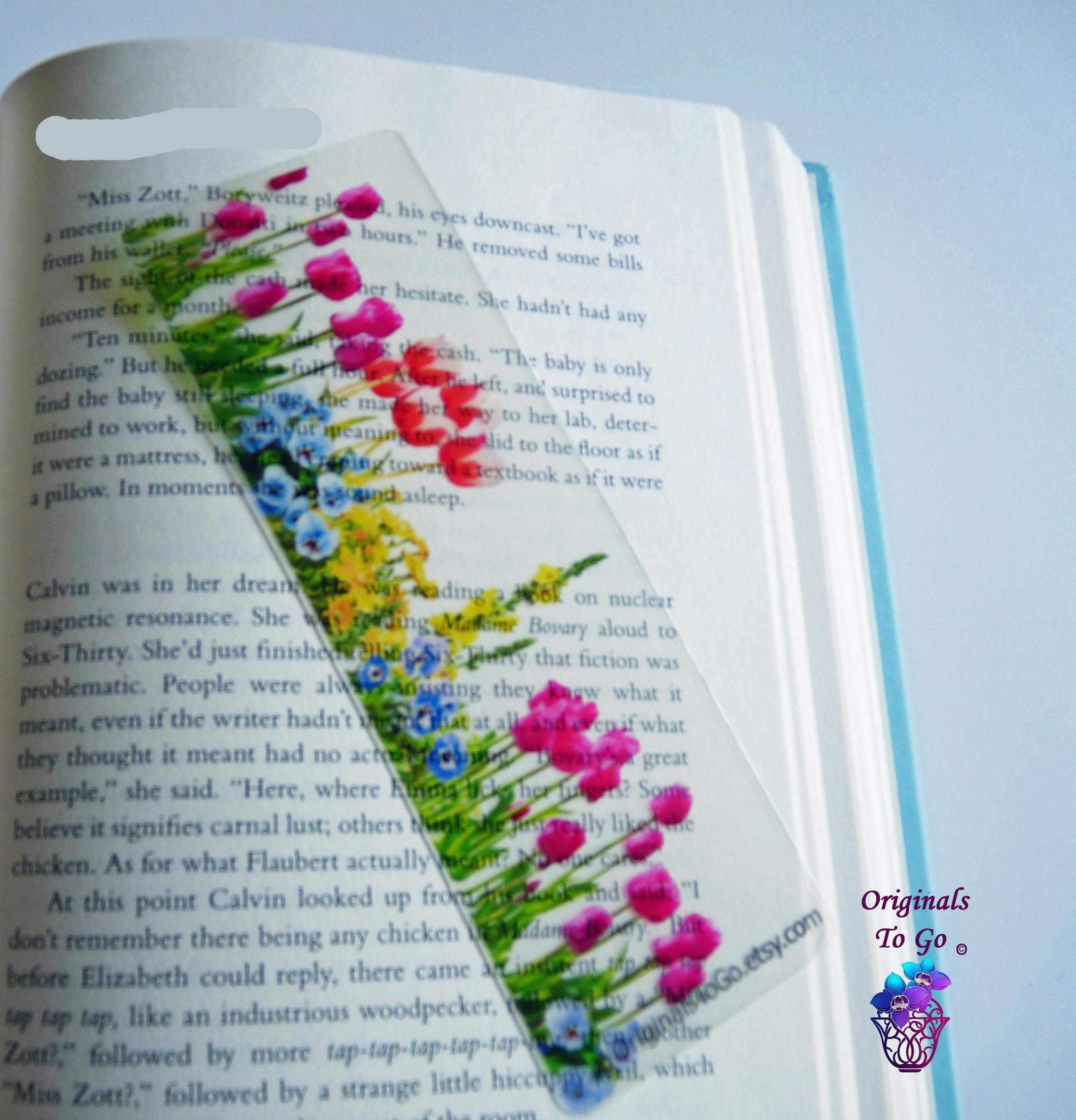 Spring Flowers Bookmark: Clear Laminated Floral Bookmark - Etsy
