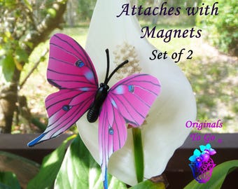 Butterfly Plant Sitter Magnet: Fairy Garden Plant Decoration