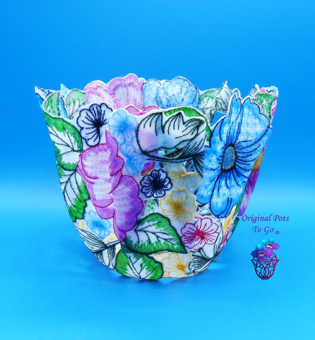 Orchid Pot Floral Pot Blue Orchid Pot Unique Pot Flower Etsy