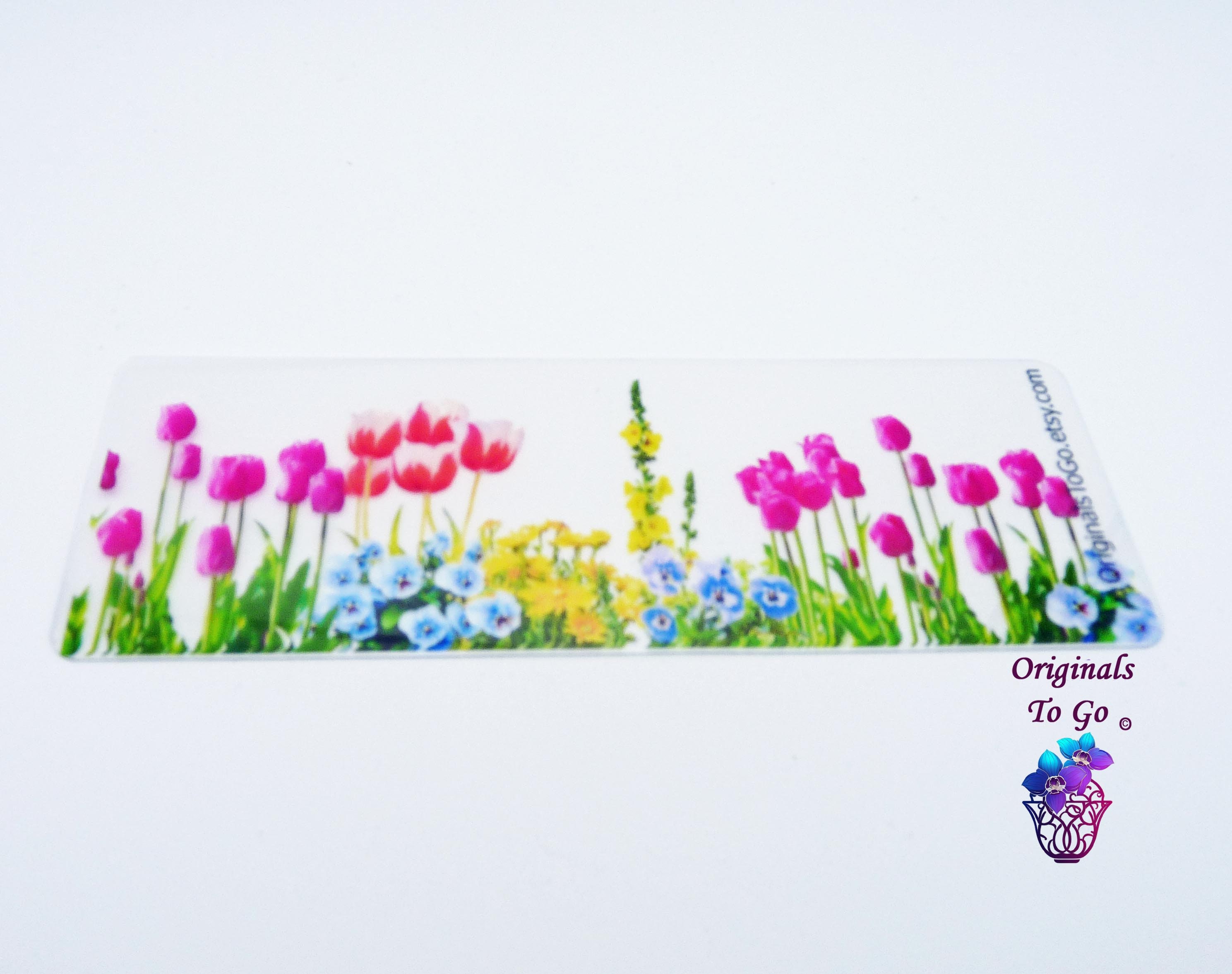 Spring Flowers Bookmark: Clear Laminated Floral Bookmark - Etsy