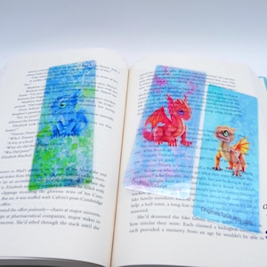 Baby Dragon bookmark Childs Clear Bookmark Transparent bookmark Pretty bookmark for kids Book lover gift Dragon book mark birthday gift
