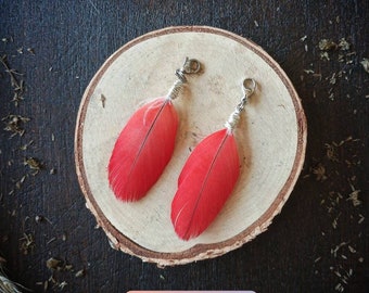 Small natural feathers to attach to Folk earrings