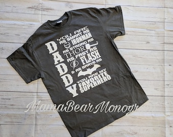 Daddy superhero shirt, father's day shirt, father's day present, superhero dad shirt, superhero daddy shirt, super dad shirt