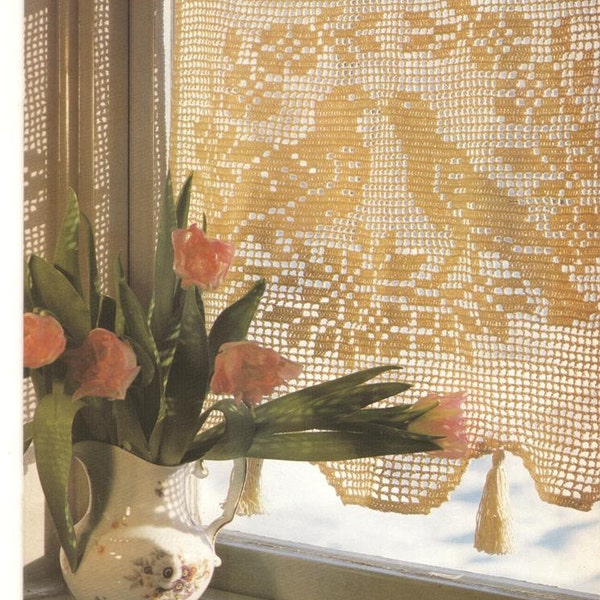 Crochet Curtain Pattern | Vintage Crochet Pattern | Filet Crochet Pattern | Window Birds Curtain | PDF Instant Download | Swedish Vintage