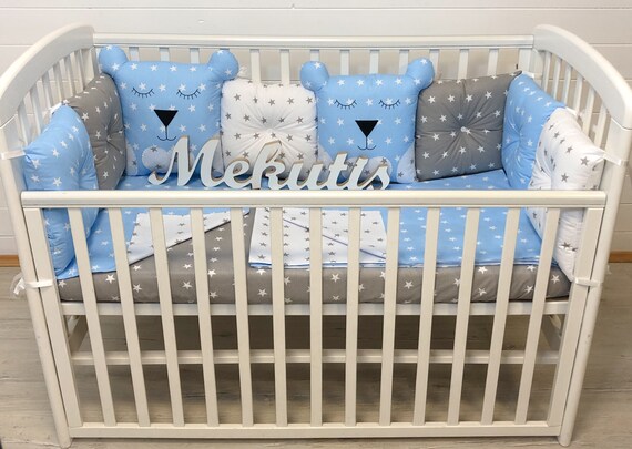 Cot Bumper Baby Bedding Set Baby Boy Gifts Crib Bumper Baby Etsy