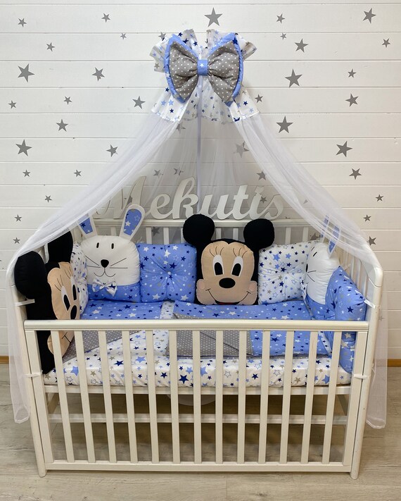 mickey mouse crib bumper