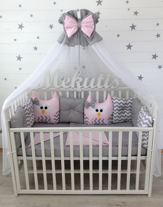 Cot Bumper Baby Bedding Set Baby Girl Gifts Crib Bumper Baby Etsy