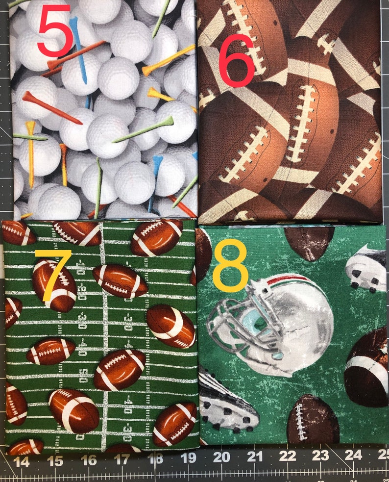 Sports Fat Quarter Cotton Fabric Baseball Football Soccer Etsy