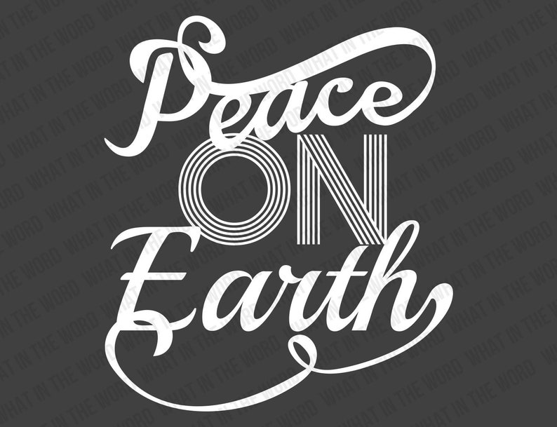 Peace On Earth Holiday Christmas SVG, EPS. Holiday Cut File. Commercial use, digital files for cutting machines and eps for print. image 2
