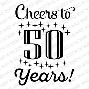 Cheers to 20, 30, 40, 50, 60, 70, 80, 90, 100 Years SVG, EPS. Milestone Birthday Cut Files. Digital files for cutting machines image 2