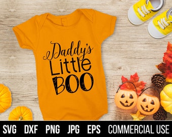 Daddy's Little BOO Halloween SVG, Halloween EPS, Halloween clipart. Commercial use, digital files for cutting machines and eps for print