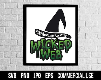 Welcome to Our Wicked Web Witches Hat Web Halloween Cut Files. Wicked Web SVG, EPS. Wicked Web Clipart. Digital files for Cutting Machines.