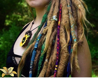 Set of 3 BoHo/hippie hair wraps handmade, Custom wraps, Dreadlocks, Hippie, Bohemian, Hair Accessories, Hair Wrap Sets, Festival Hair