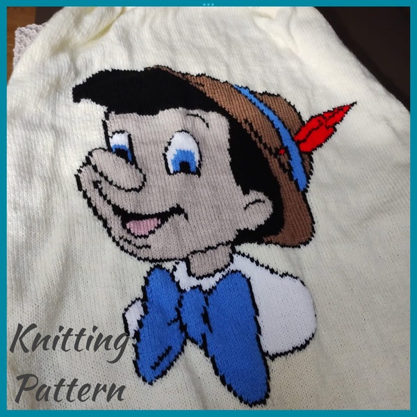 Modèle de tricot de couverture pour bébé Pinocchio, téléchargement numérique, avec tableau et instructions écrites complètes