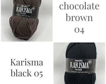 Drops Karisma: organic pure wool, 8 ply DK weight wool, ideal every day wool for knitting or crochet, superwash